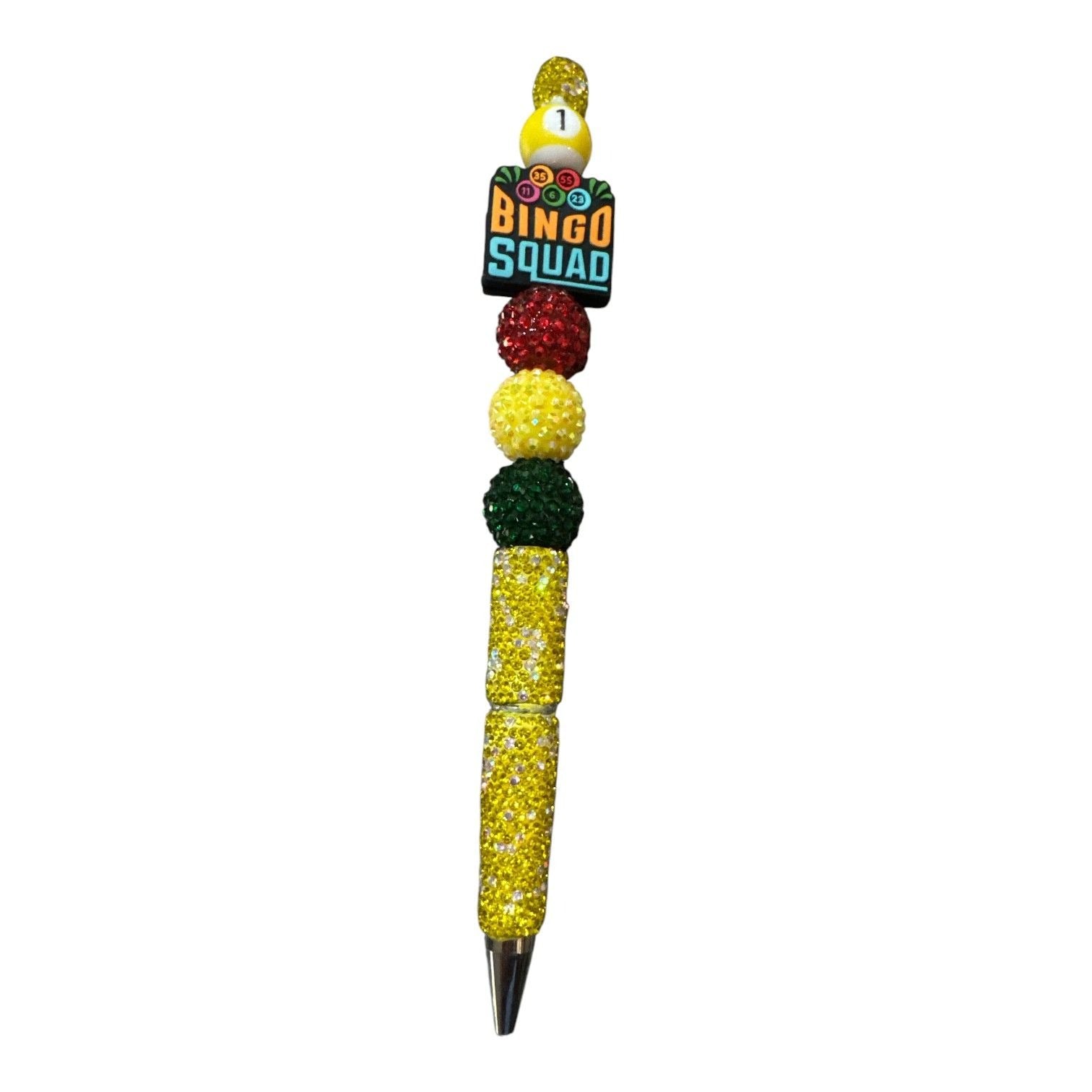 Bingo Squad Bedazzled Pen With Beaded Design For Bingo Enthusiasts