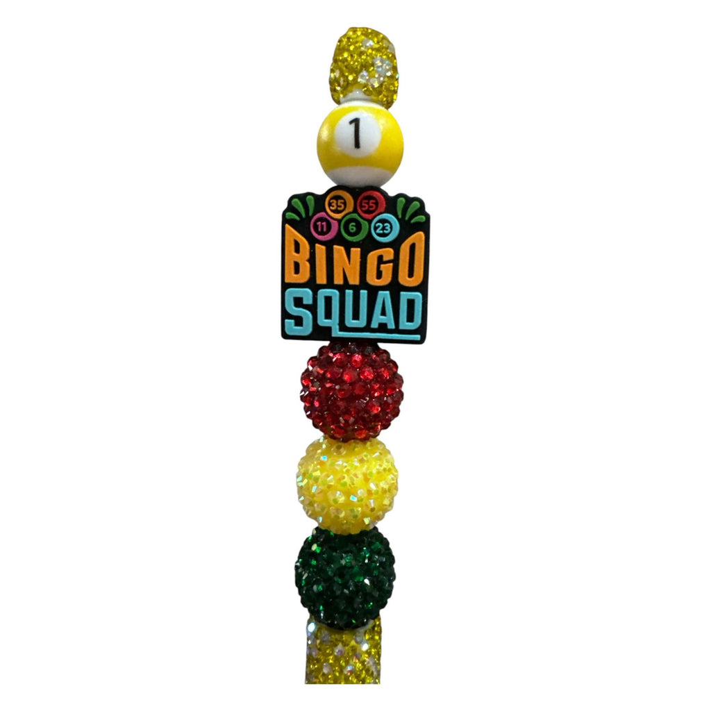 Bingo Squad Bedazzled Pen With Beaded Design For Bingo Enthusiasts