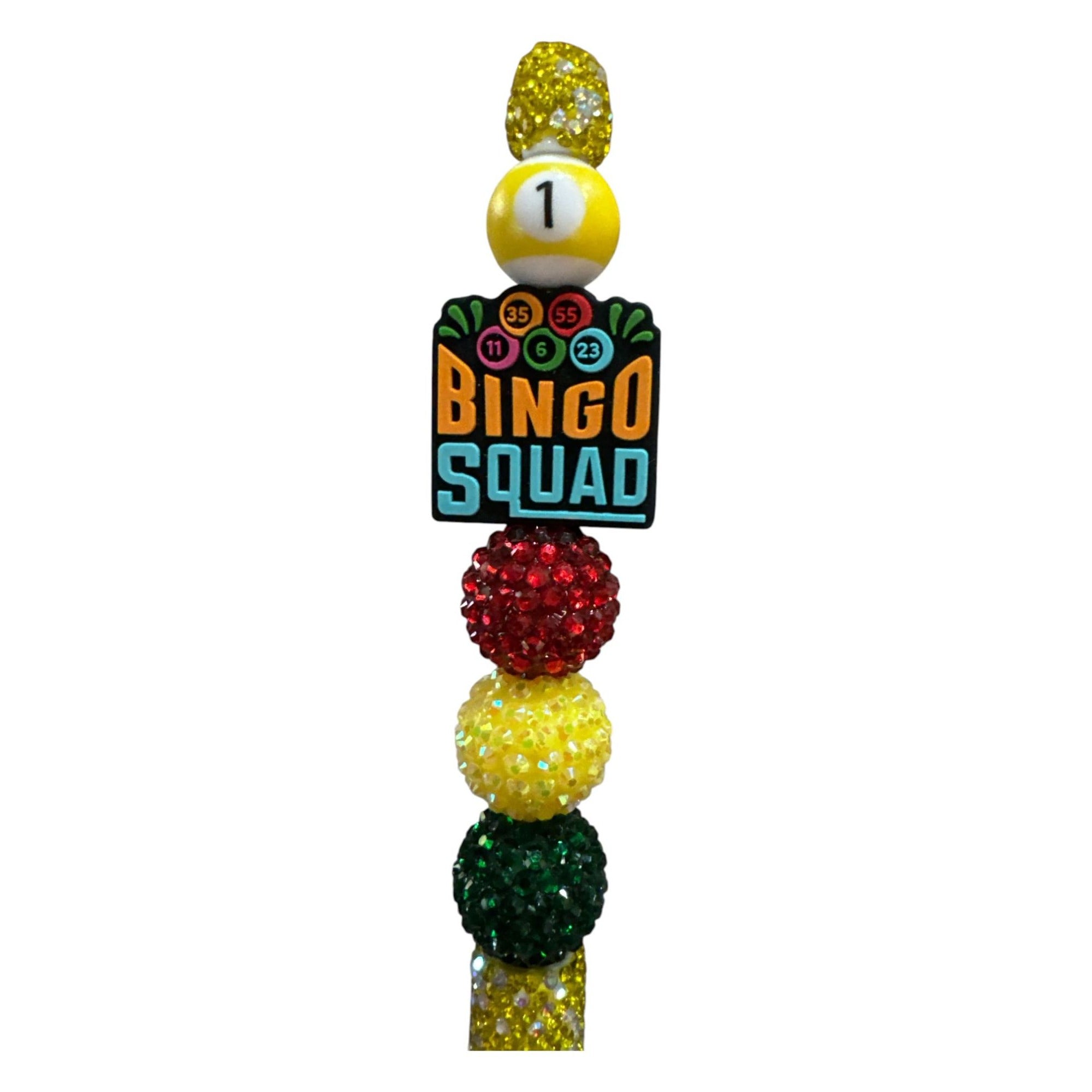 Bingo Squad Bedazzled Pen With Beaded Design For Bingo Enthusiasts