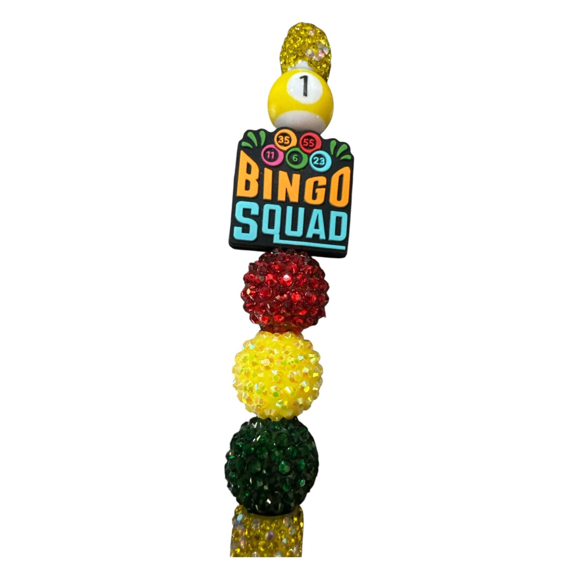 Bingo Squad Bedazzled Pen With Beaded Design For Bingo Enthusiasts