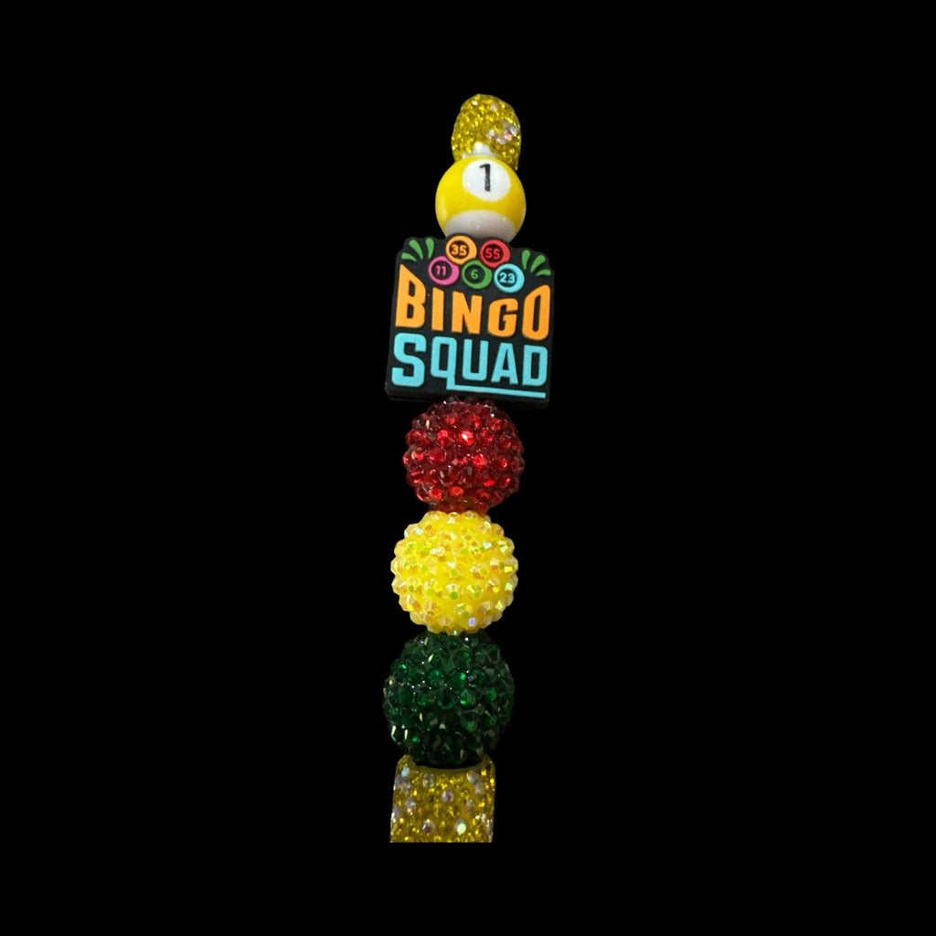Bingo Squad Bedazzled Pen With Beaded Design For Bingo Enthusiasts