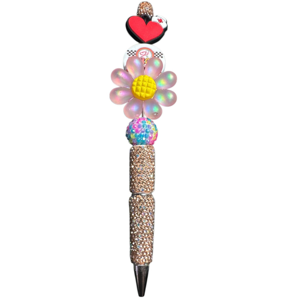 School Nurse Medical Theme Beaded Pen Ambulance Heart Glitter Cute Novelty Gift