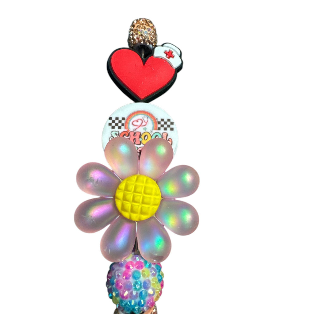 School Nurse Medical Theme Beaded Pen Ambulance Heart Glitter Cute Novelty Gift