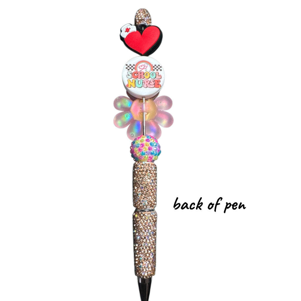School Nurse Medical Theme Beaded Pen Ambulance Heart Glitter Cute Novelty Gift