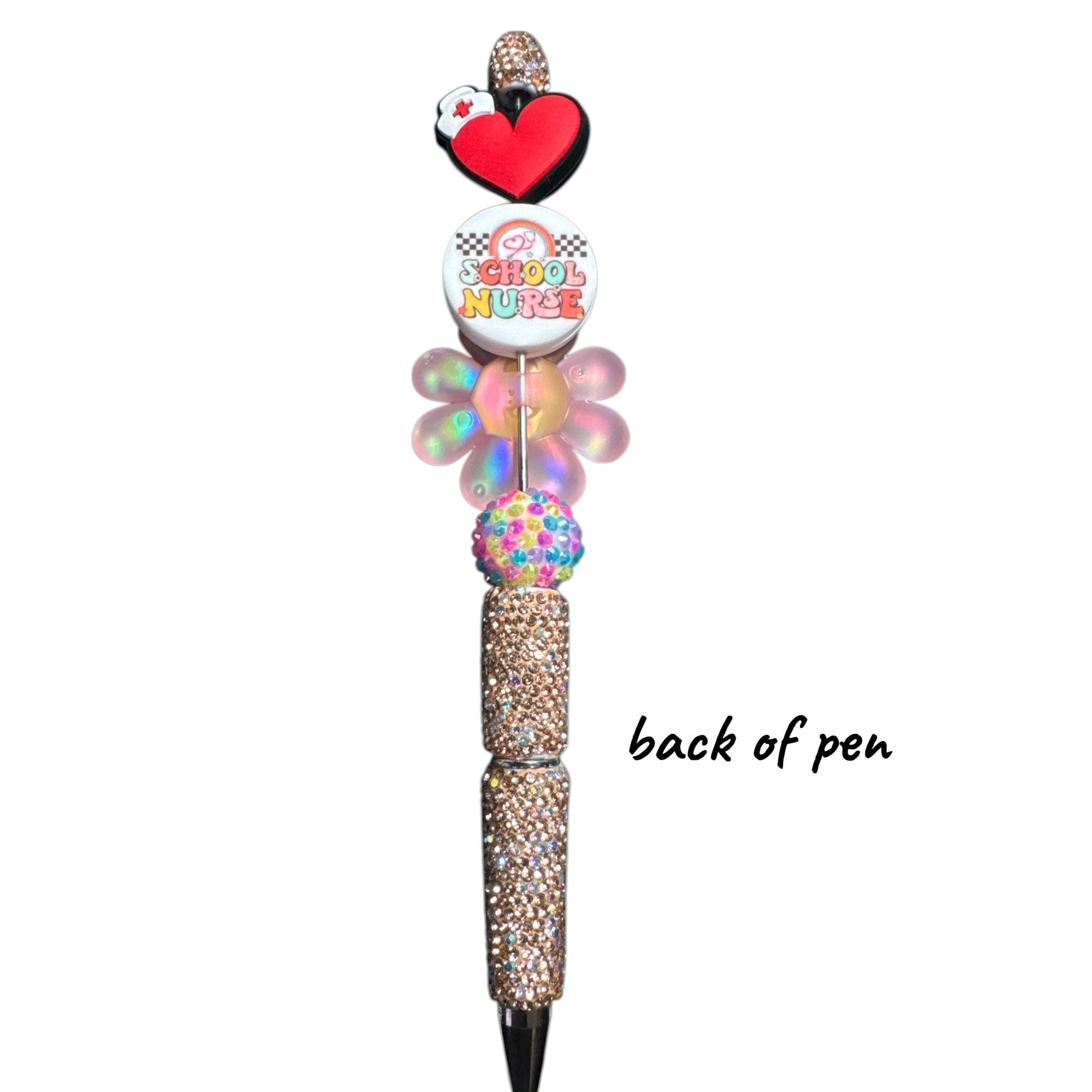 School Nurse Medical Theme Beaded Pen Ambulance Heart Glitter Cute Novelty Gift