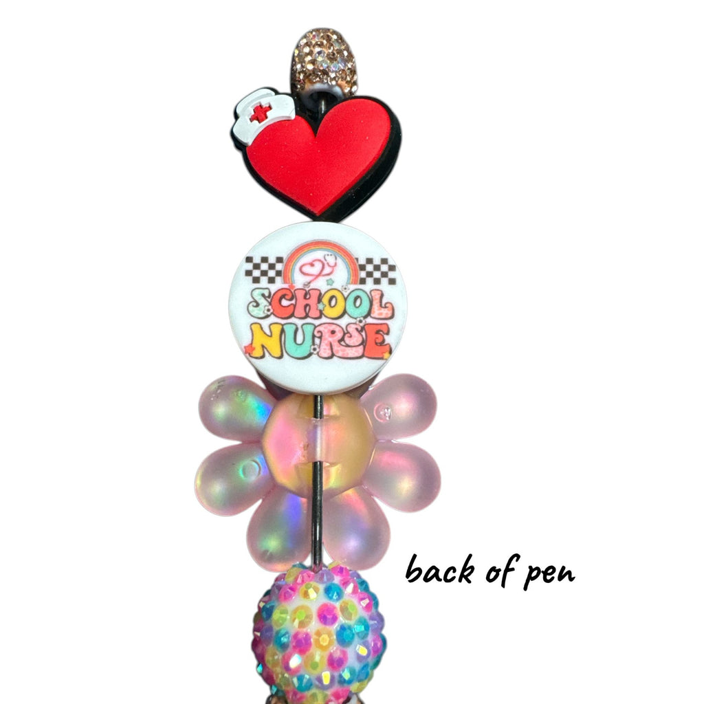 School Nurse Medical Theme Beaded Pen Ambulance Heart Glitter Cute Novelty Gift