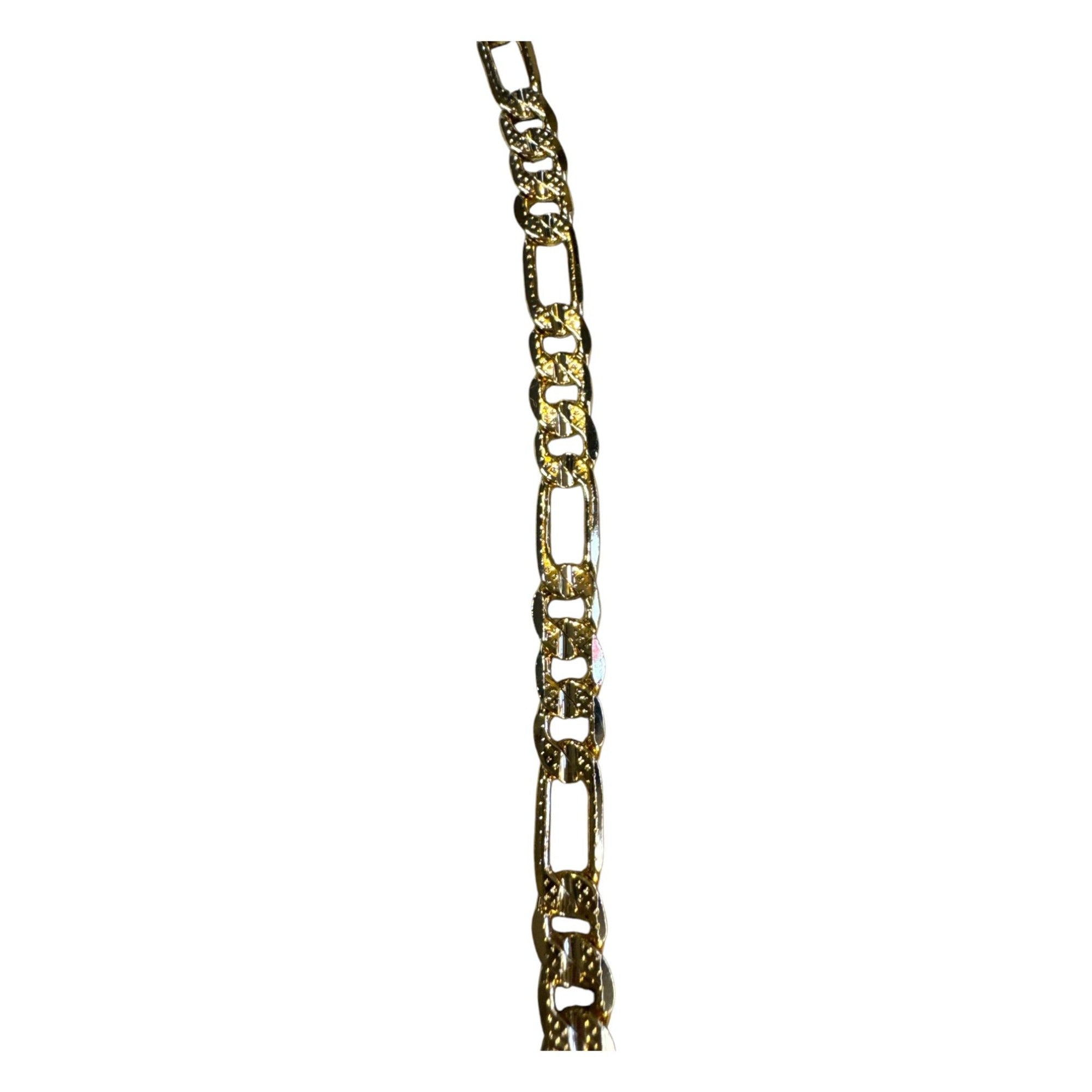 14K Gold-Plated Figaro Chain Necklace With Lobster Clasp Made In Korea