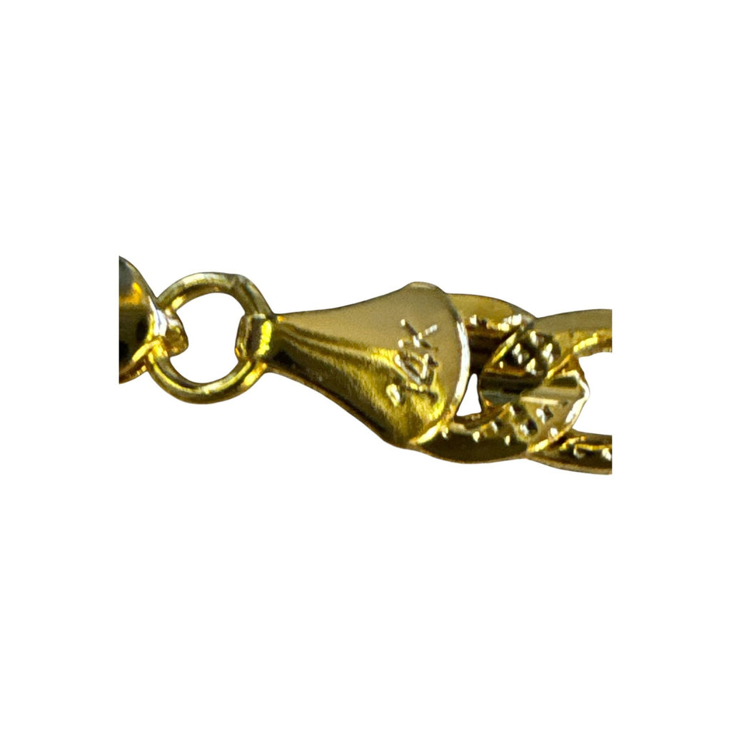 14K Gold-Plated Figaro Chain Necklace With Lobster Clasp Made In Korea