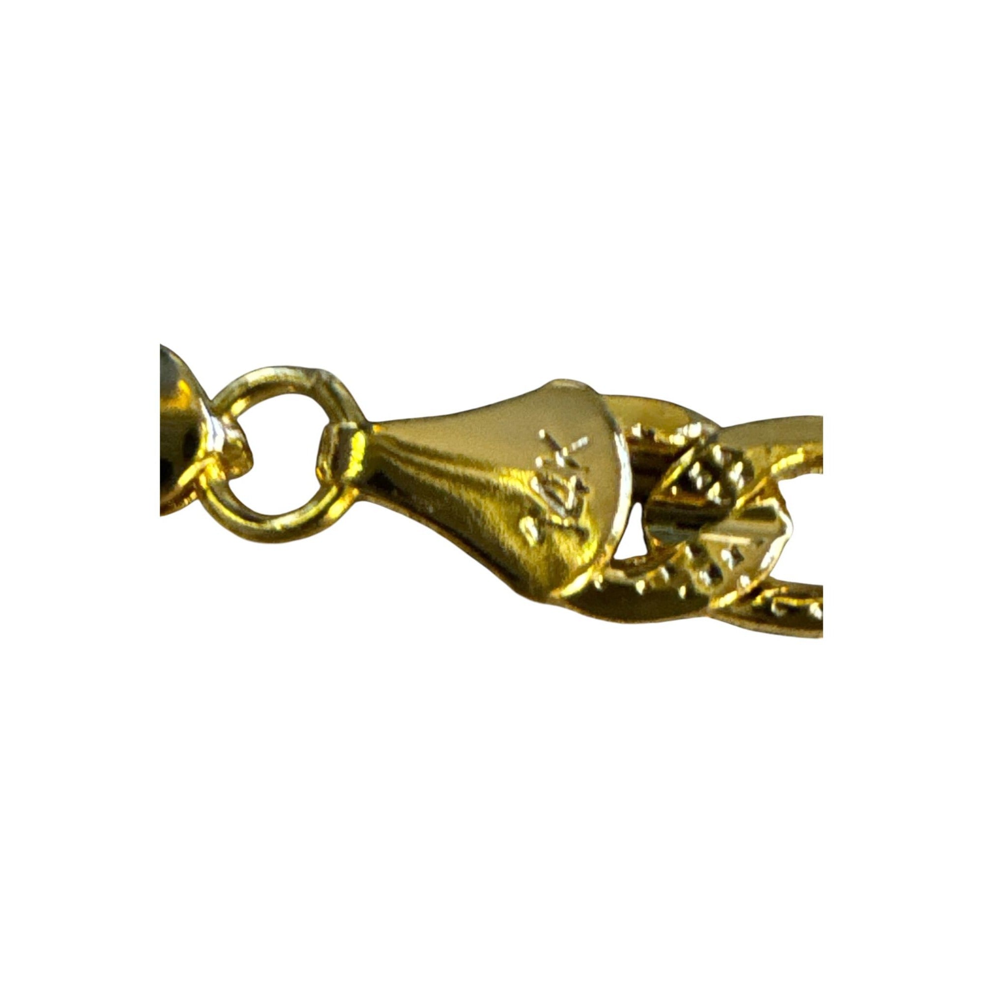 14K Gold-Plated Figaro Chain Necklace With Lobster Clasp Made In Korea