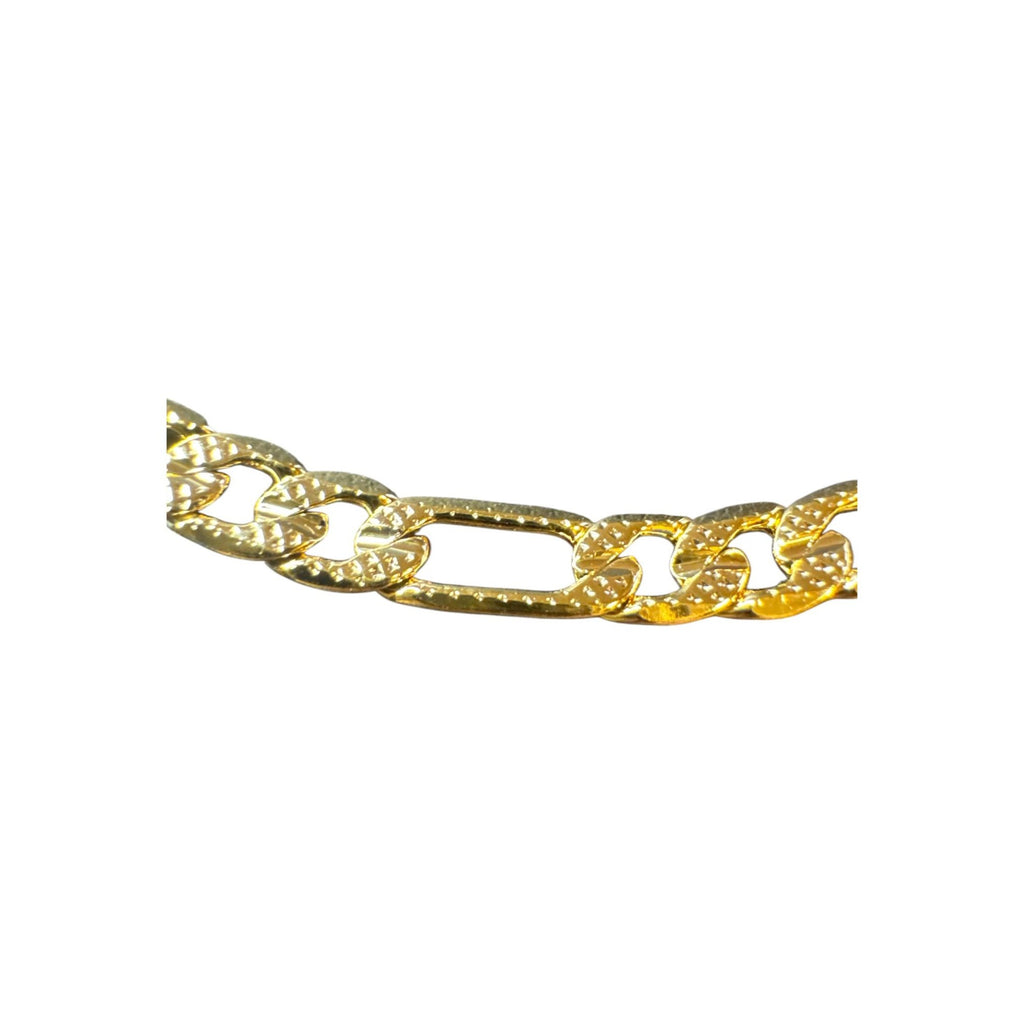 14K Gold-Plated Figaro Chain Necklace With Lobster Clasp Made In Korea
