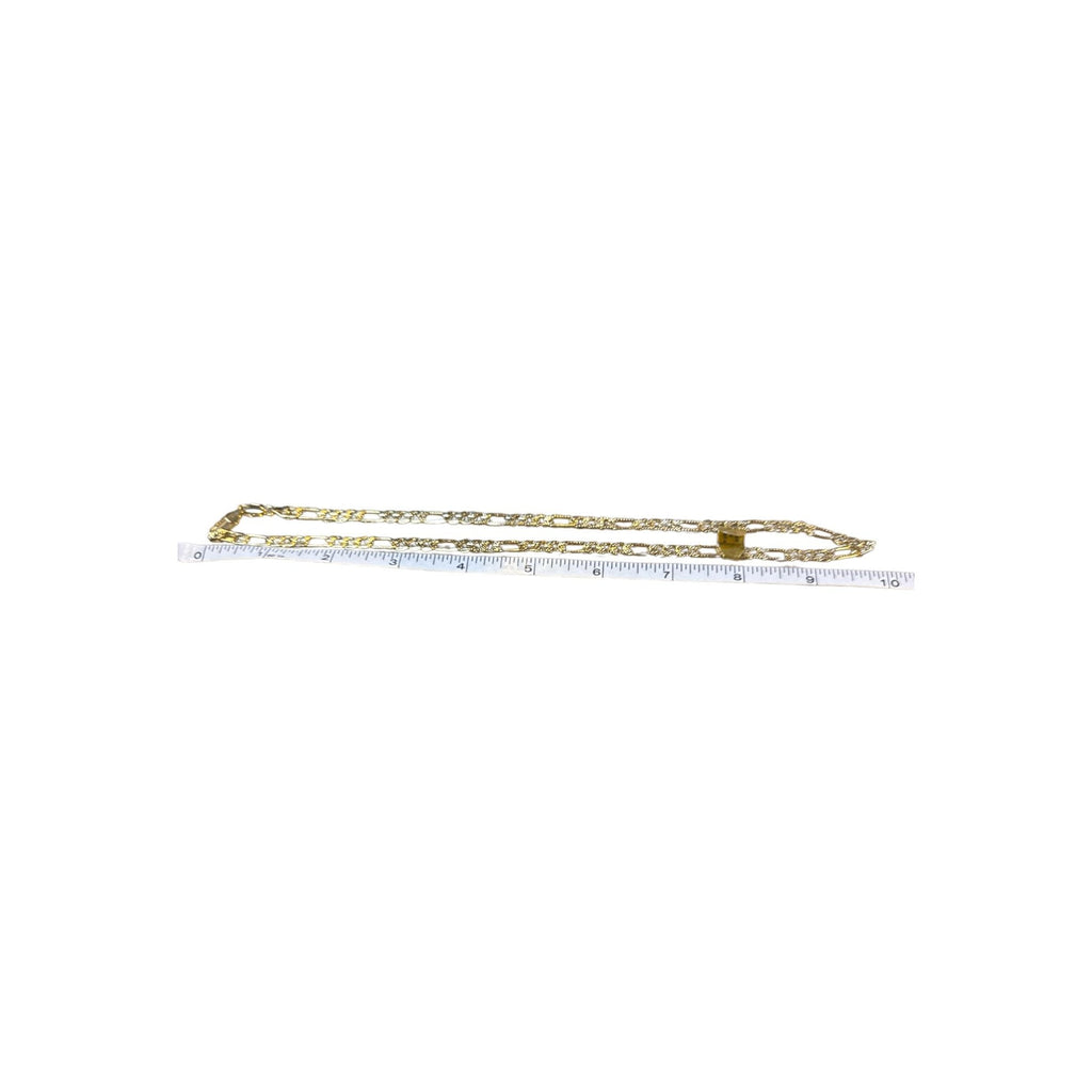 14K Gold-Plated Figaro Chain Necklace With Lobster Clasp Made In Korea