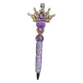 Royal-Inspired Purple Crown Pen With Rhinestones & Gem Accents For Girls Unique Writing Accessory