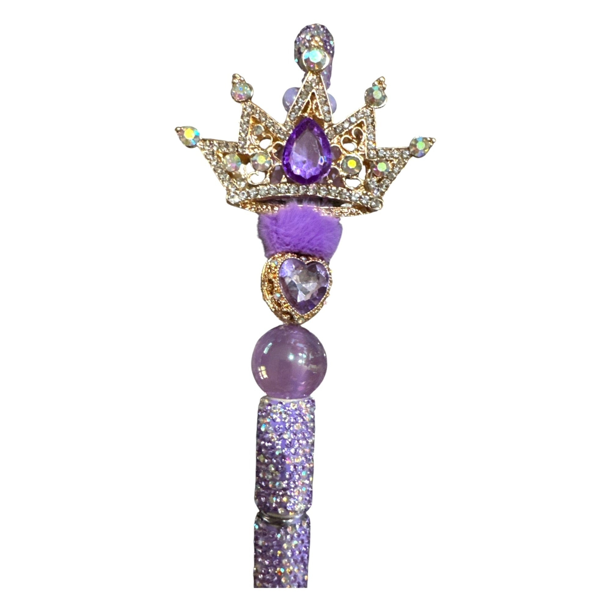Royal-Inspired Purple Crown Pen With Rhinestones & Gem Accents For Girls Unique Writing Accessory