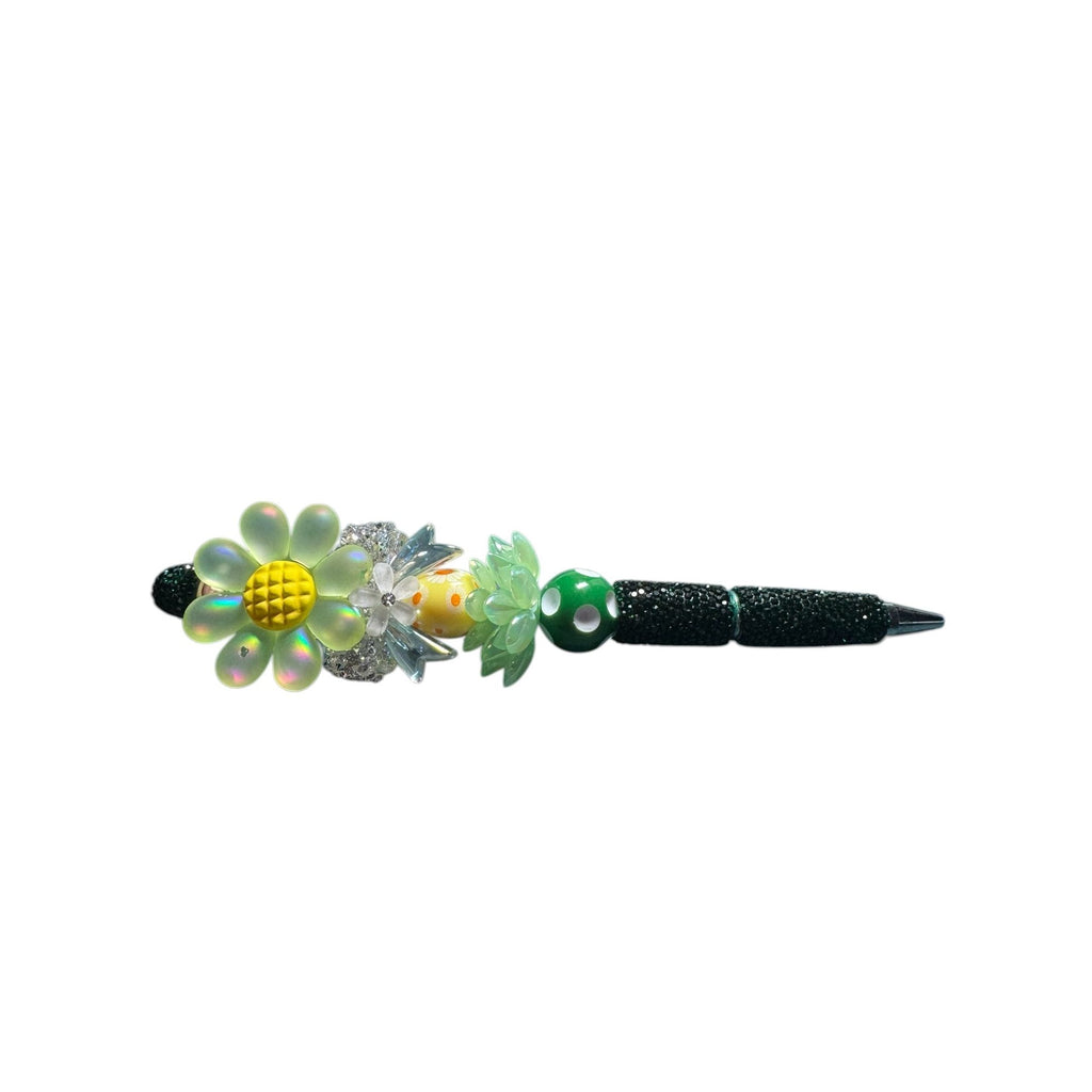 Easter-Themed Beaded Pen With Floral & Crystal Embellishments For Kids Or Party Favors