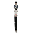 New York Yankees Beaded Baseball-Themed Pen With Black Glitter Handle & Decorative Sports Charms