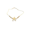 Cowrie Shell Flower Pendant Necklace With Beaded Adjustable Cord For Women