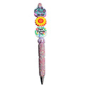 Fur Mama Mothers Day Glitter Ballpoint Pen With Sunflower & Decorative Charms - Pink