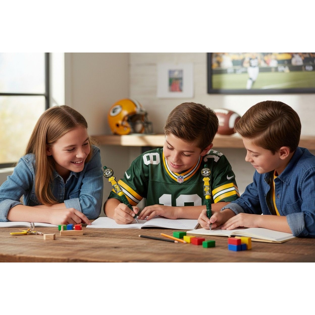 Green Bay Packers Glitter Pen with Team Logo
