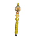 Handmade Sunflower & Bee-Themed Stylus Pen With Decorative Beads And Rhinestones Yellow & Gold Accents
