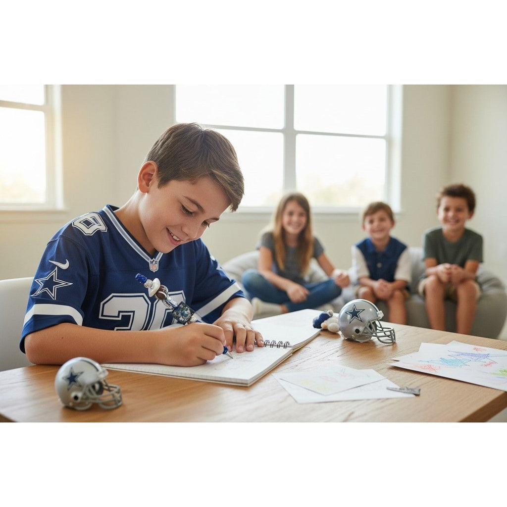 Dallas Cowboys Glitter Pen With Football & Logo Accents For Fans & Collectors