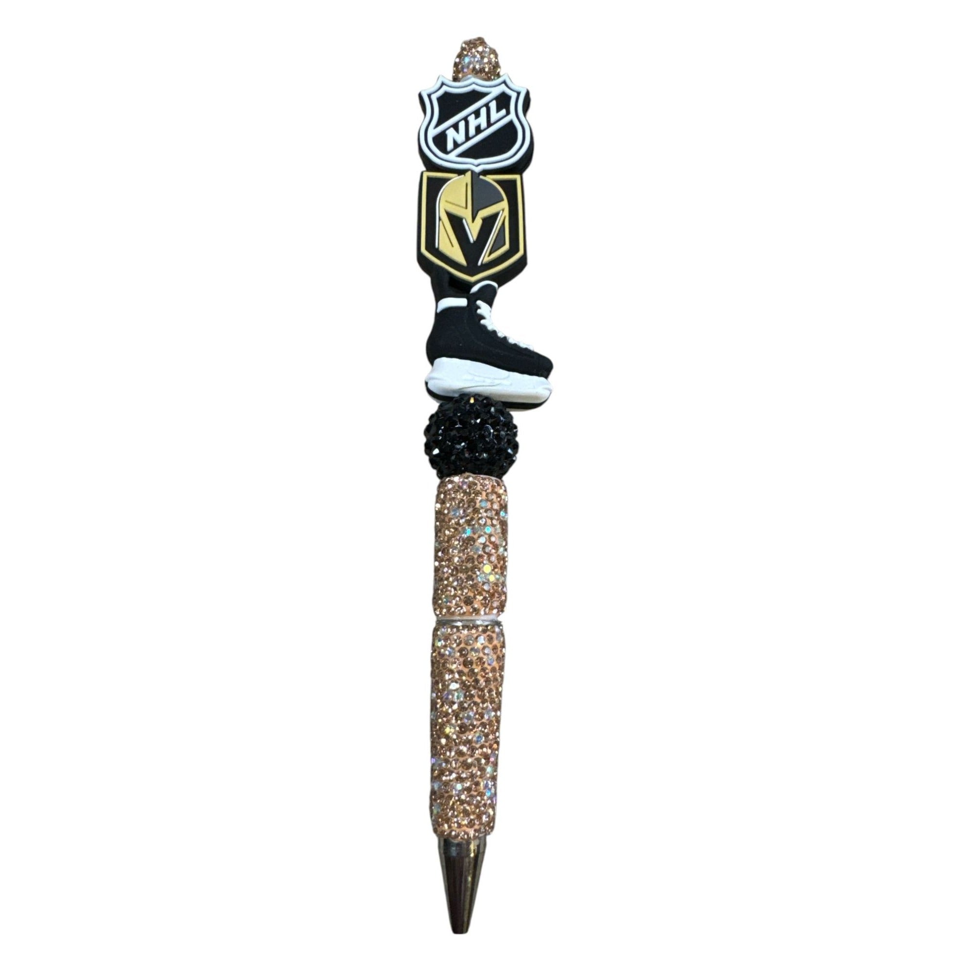 NHL Vegas Golden Knights Rhinestone Ice Skate Pen With Glitter Accents
