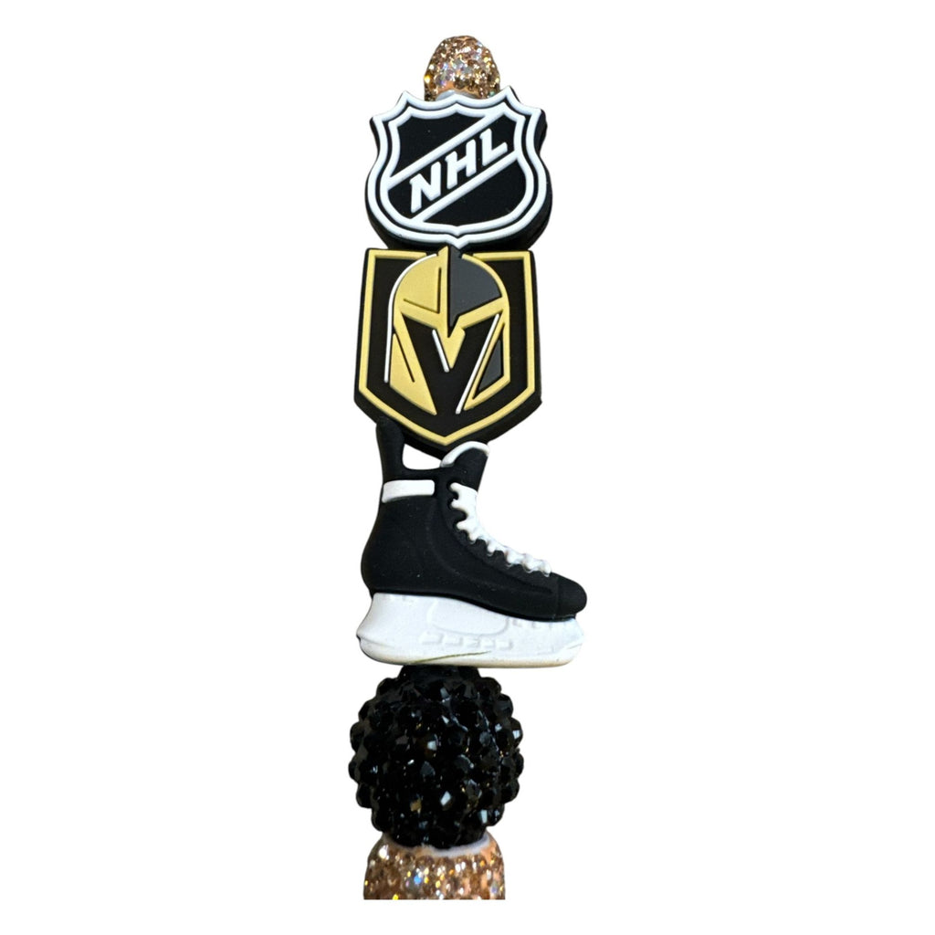 NHL Vegas Golden Knights Rhinestone Ice Skate Pen With Glitter Accents