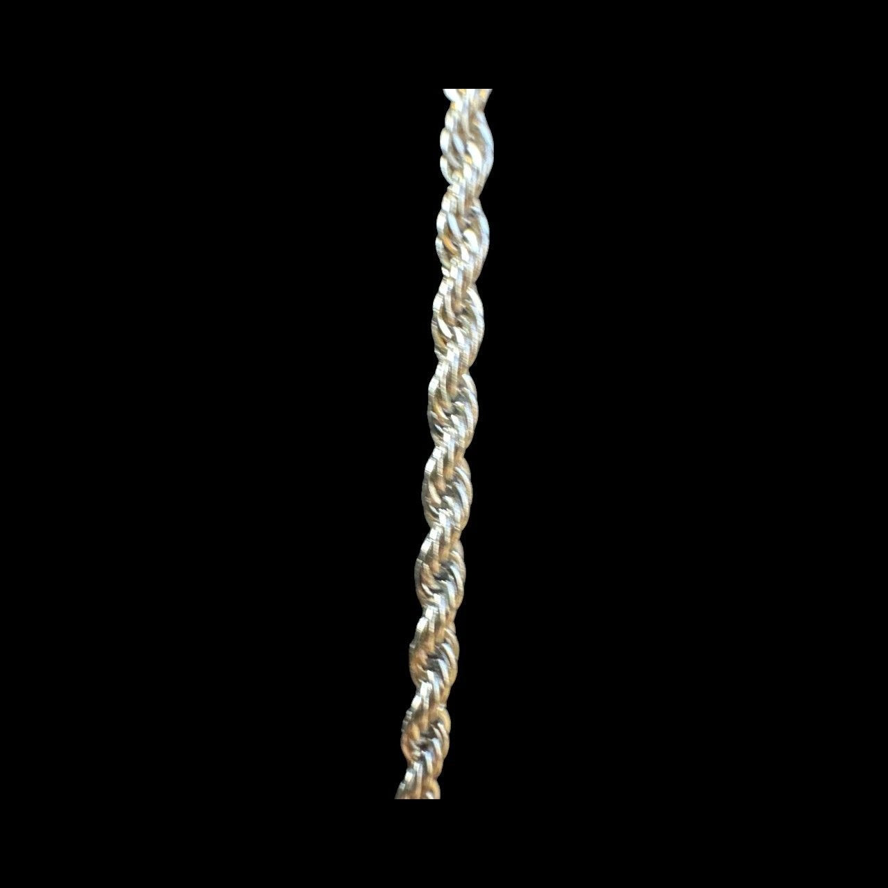 Stainless Steel Rope Chain Necklace 18” Silver Tone Twisted Rope Design Unisex