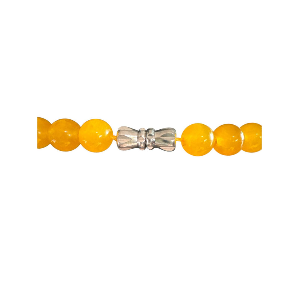 Yellow Orange Beaded Statement Necklace Geometric Fan Beads Bold Chunky Costume Jewelry
