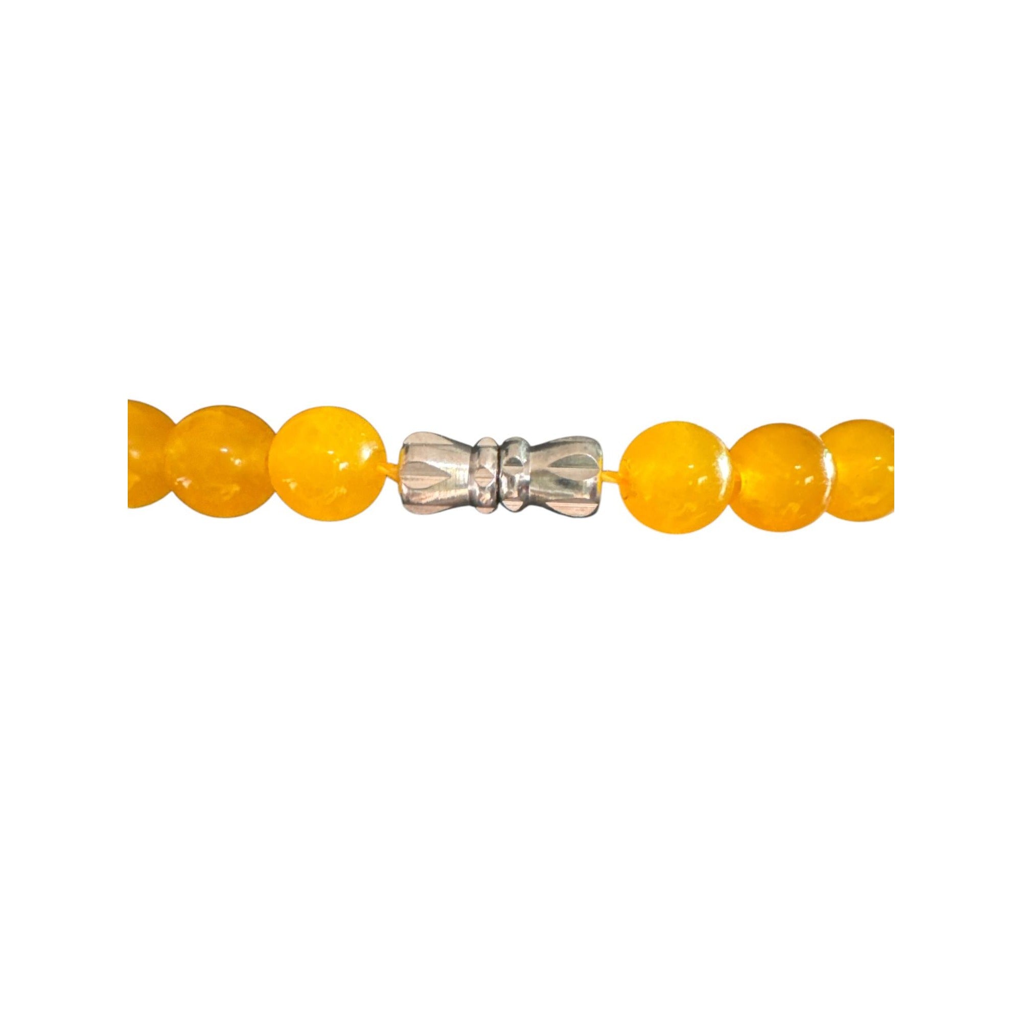Yellow Orange Beaded Statement Necklace Geometric Fan Beads Bold Chunky Costume Jewelry