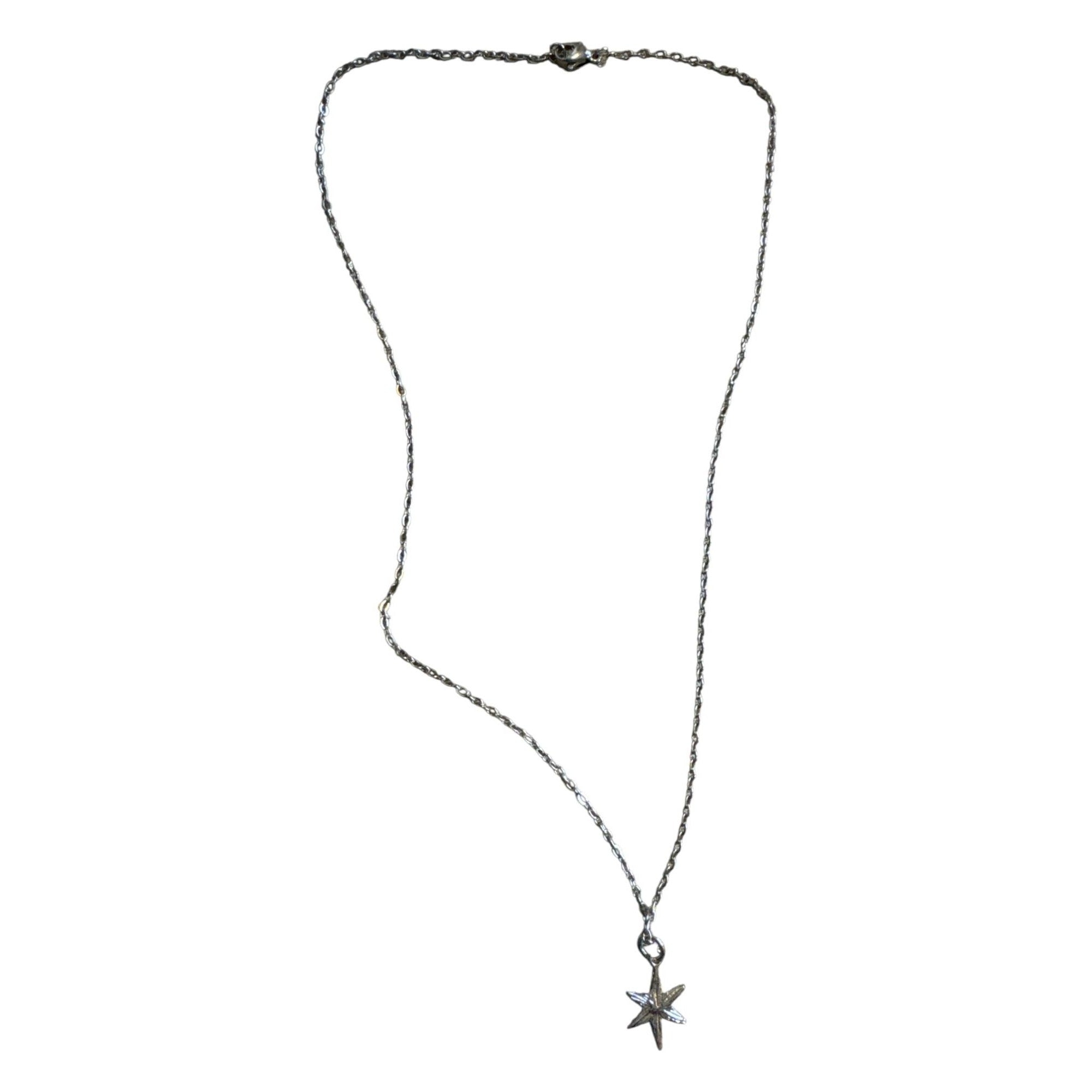 Star Pendant Necklace With Silver-Tone Chain & Cubic Zirconia Accent 18 Inches Long