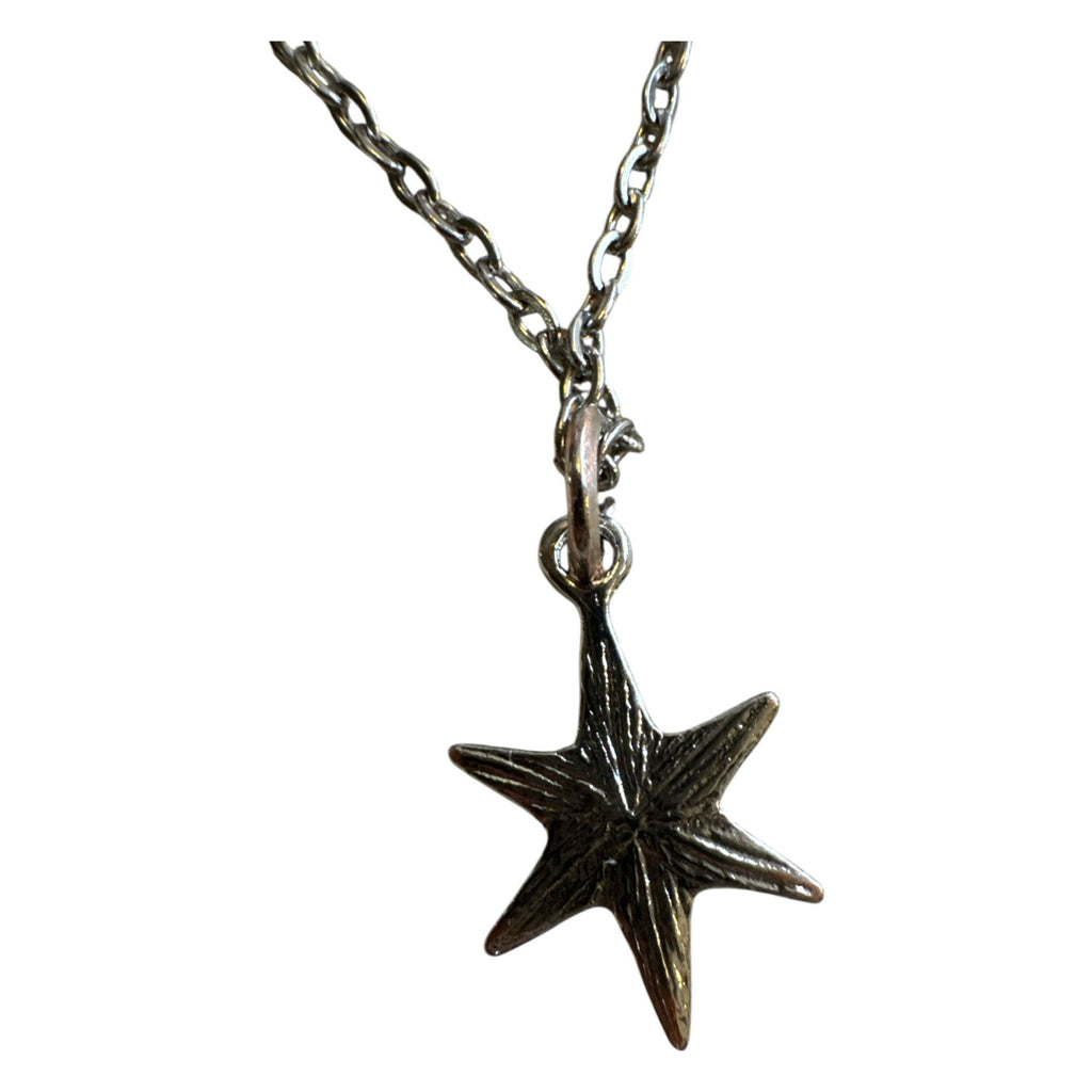Star Pendant Necklace With Silver-Tone Chain & Cubic Zirconia Accent 18 Inches Long