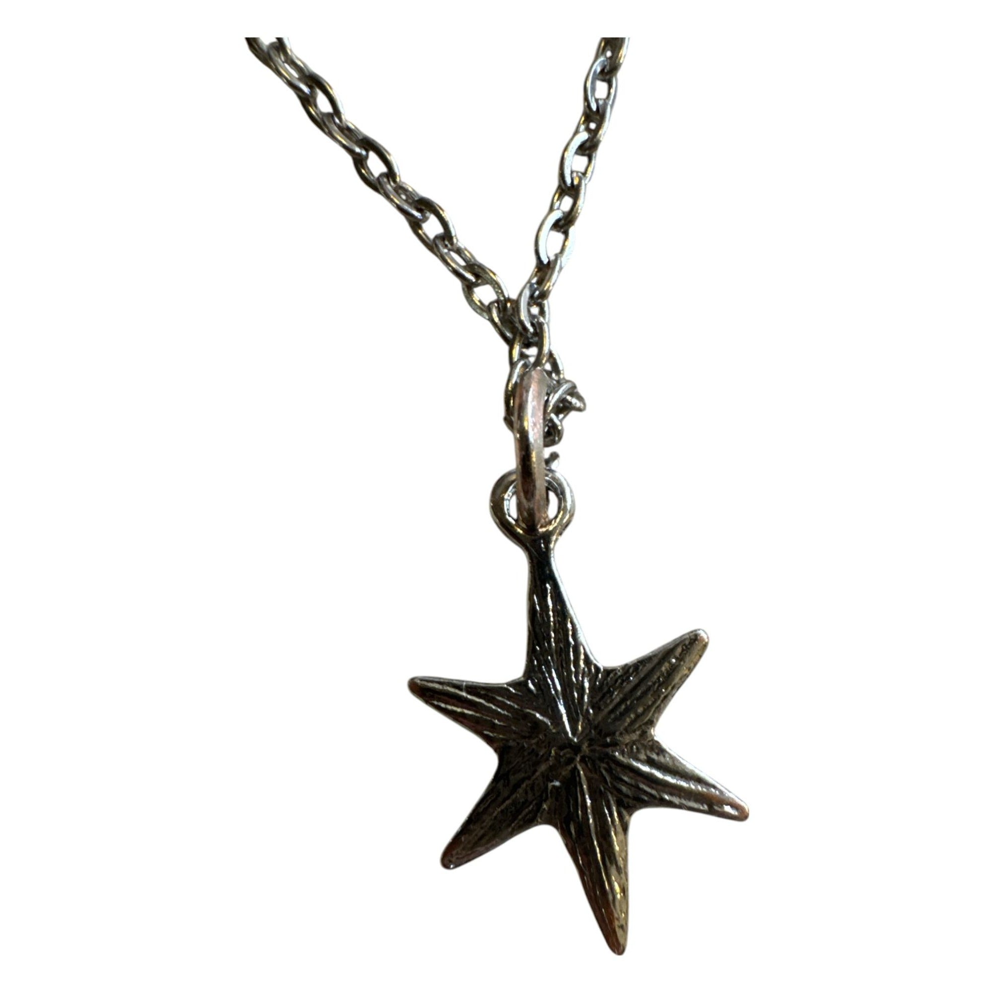 Star Pendant Necklace With Silver-Tone Chain & Cubic Zirconia Accent 18 Inches Long