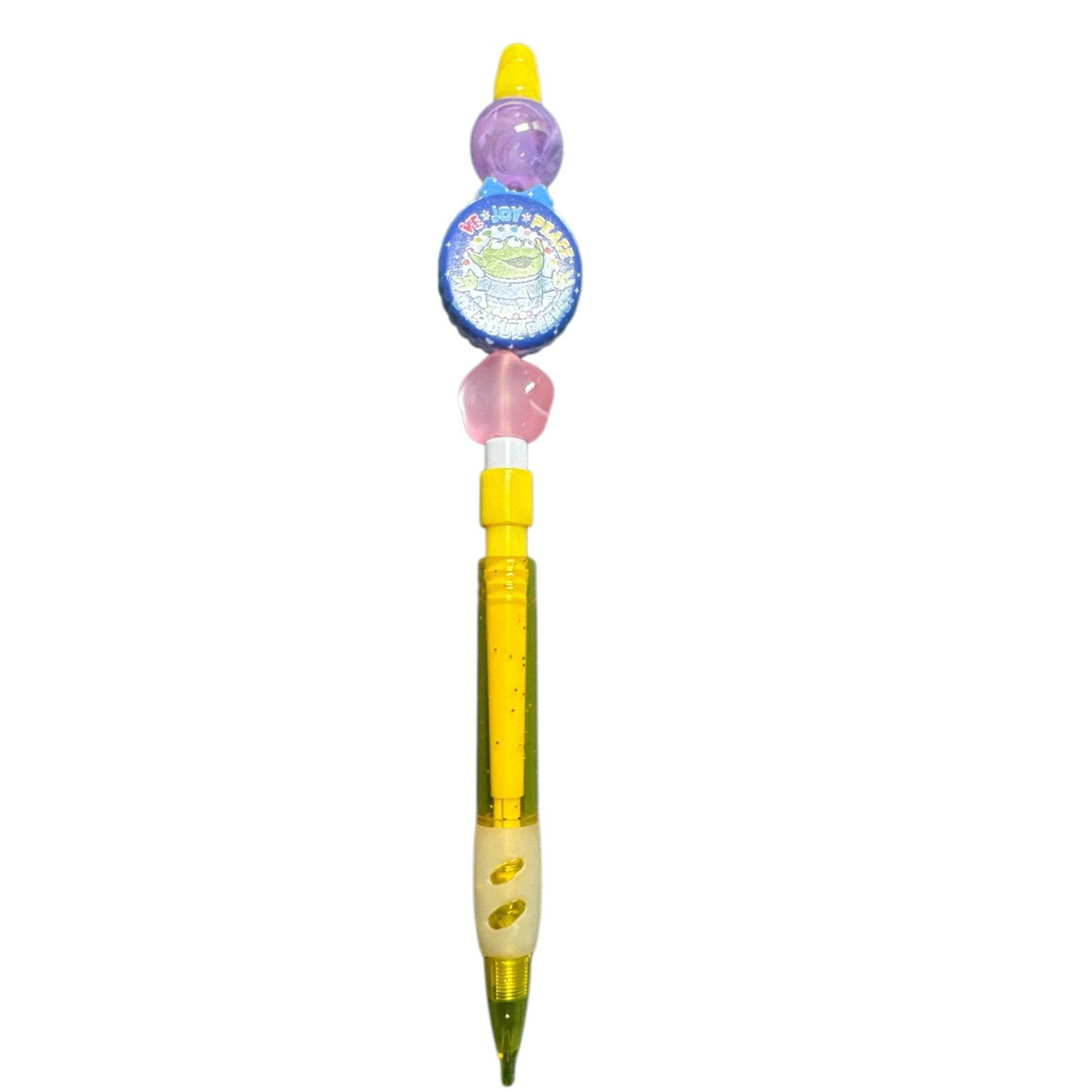 Toy Story Alien-Themed Novelty Pencil with Beads Yellow Barrel and Grip for Kids or Collectors