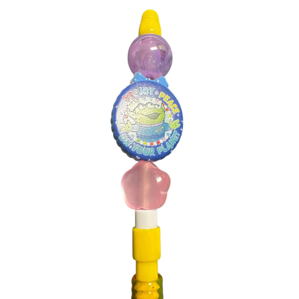 Toy Story Alien-Themed Novelty Pencil with Beads Yellow Barrel and Grip for Kids or Collectors