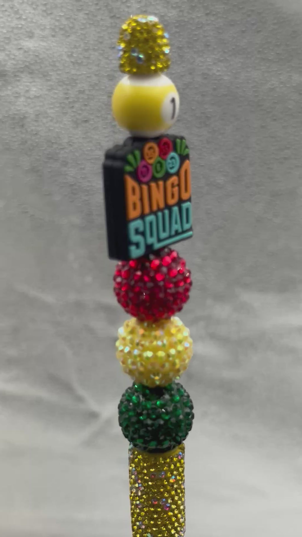 Bingo Squad Bedazzled Pen With Beaded Design For Bingo Enthusiasts