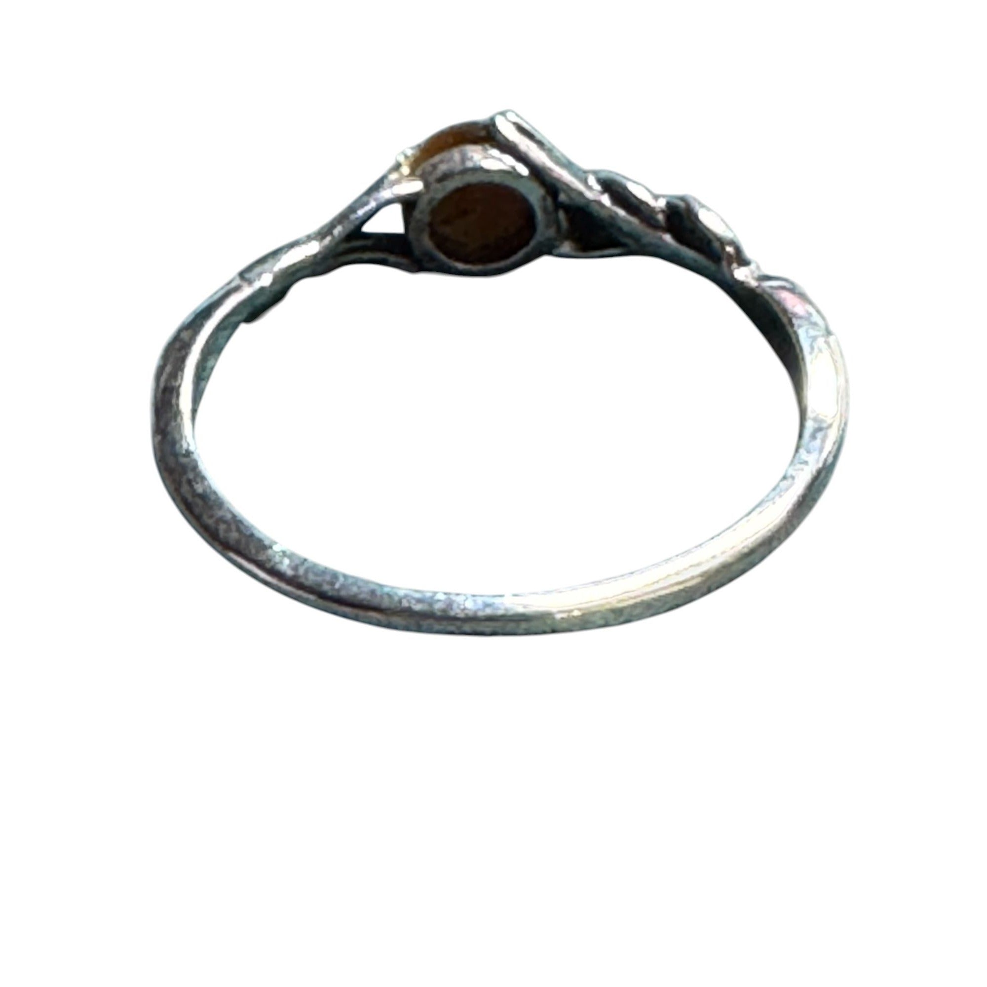 Sterling Silver Tigers Eye Ring With Twisted Band Design