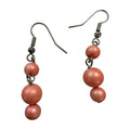 Handmade Pink Beaded Dangle Earrings, Lightweight Drop Earrings, Boho Fashion Jewelry