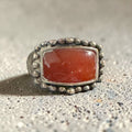 925 Sterling Silver Carnelian Agate Ring Size 6
