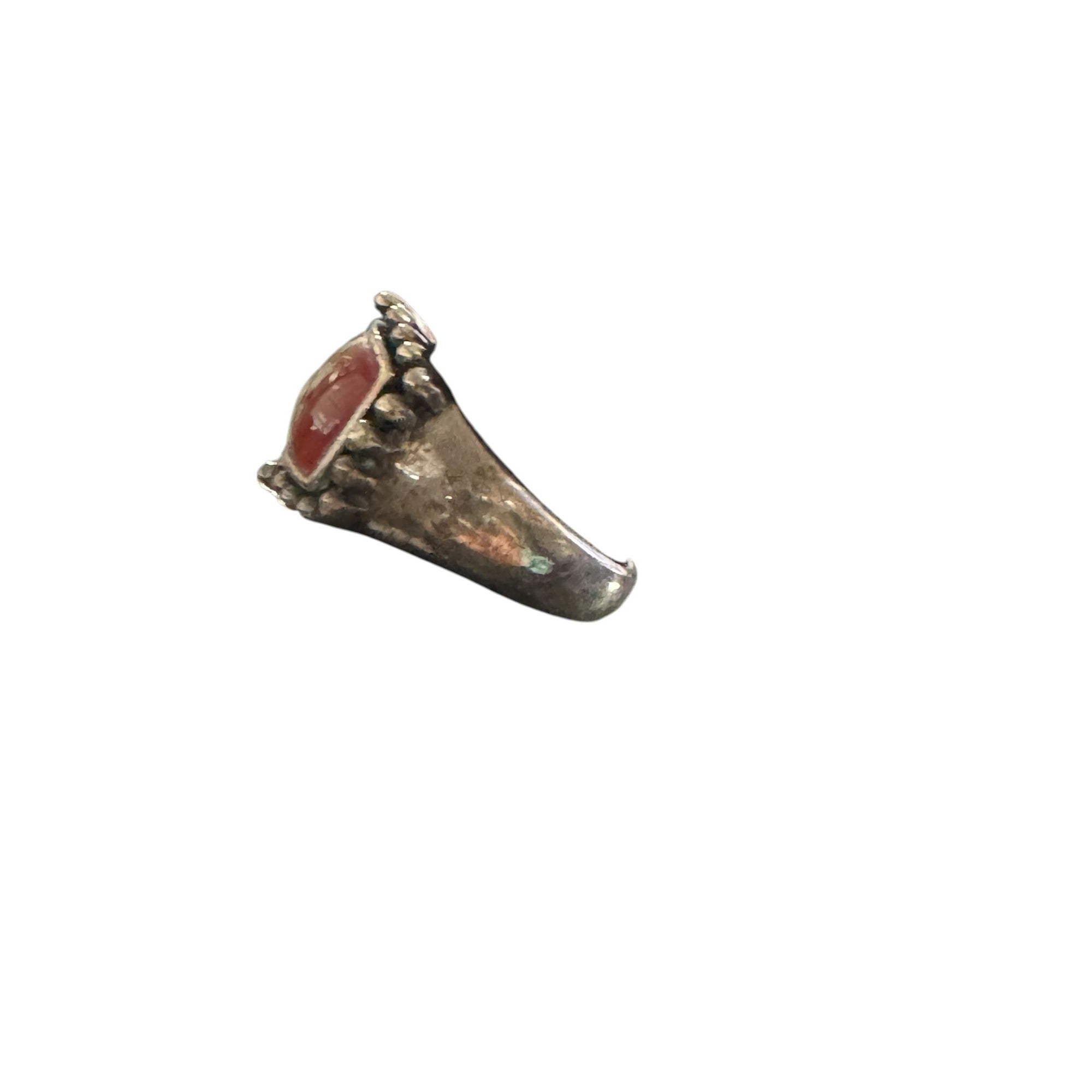 925 Sterling Silver Carnelian Agate Ring Size 6