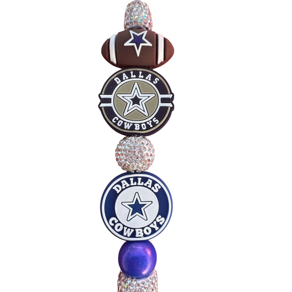 Dallas Cowboys Bedazzled Football Fan Pen With Team Logos & Rhinestones