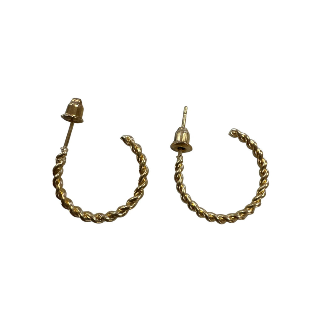 Twisted Gold-Tone Hoop Earrings With Push-Back Closure