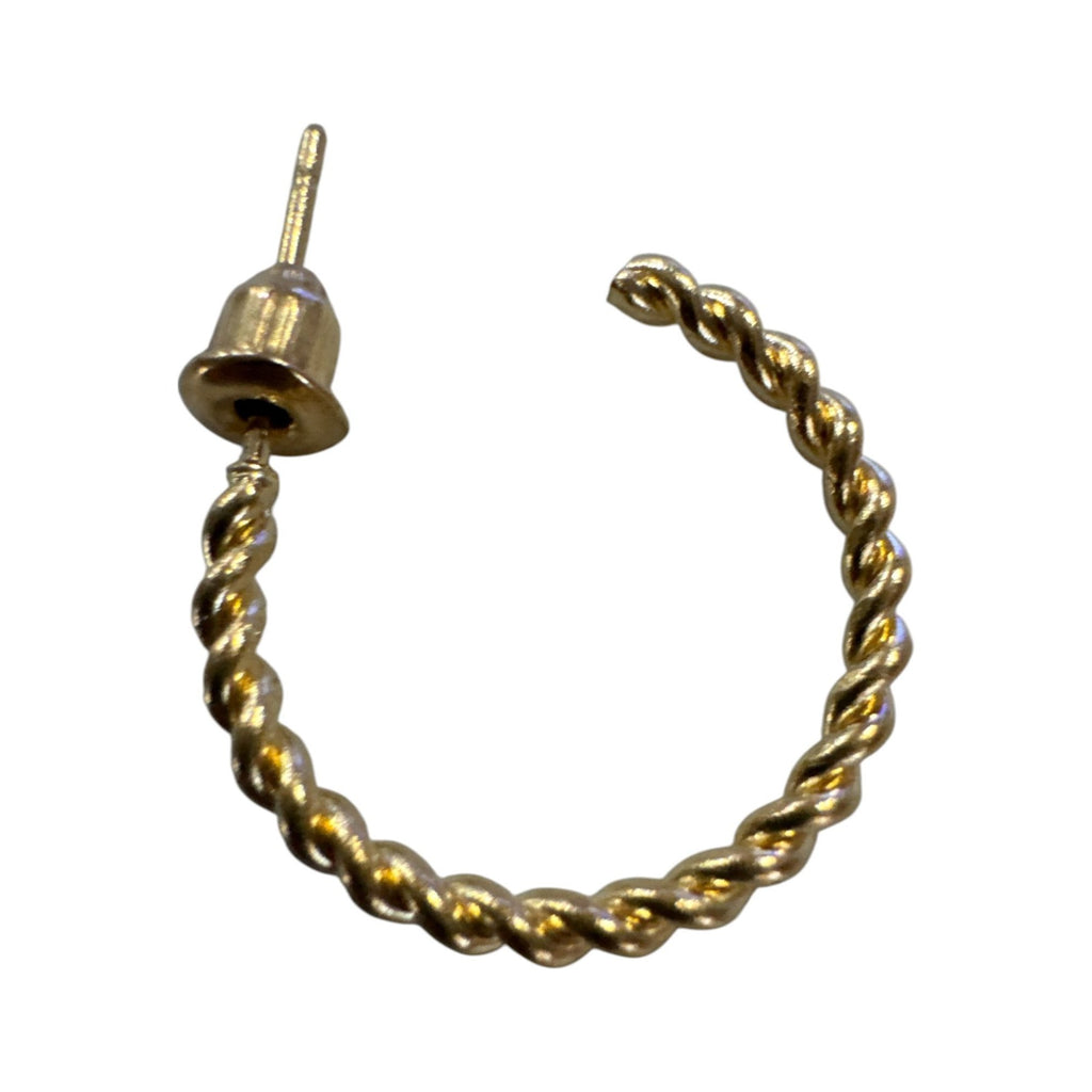 Twisted Gold-Tone Hoop Earrings With Push-Back Closure