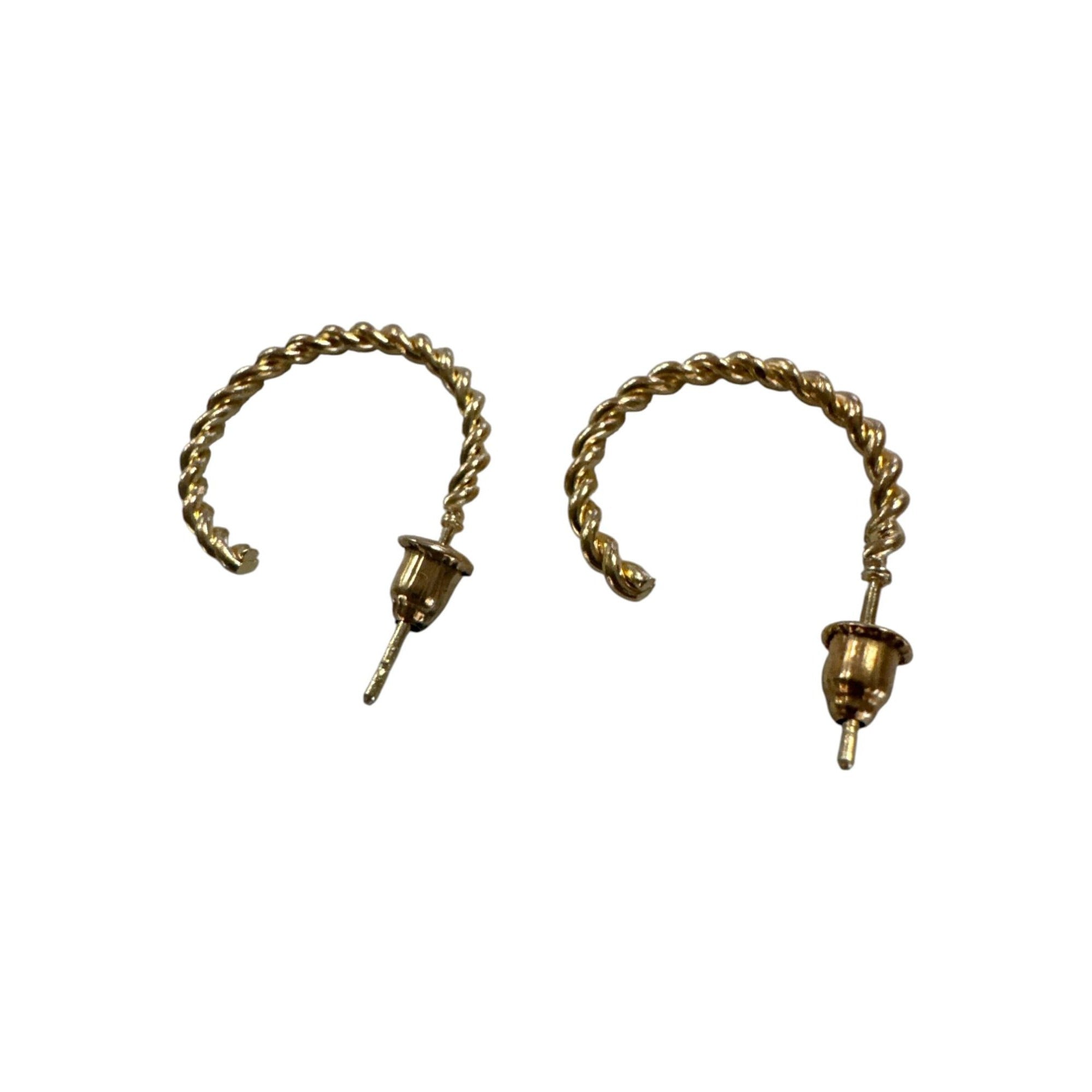 Twisted Gold-Tone Hoop Earrings With Push-Back Closure