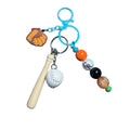 Colorado Rockies Baseball-Themed Keychain With Bat Ball Mitt & Beaded Charms - Blue Clip For Backpack Or Bags