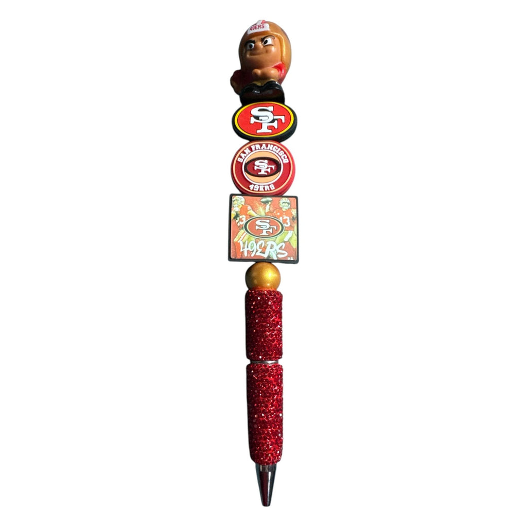 Kansas City Chiefs & San Francisco 49ers Themed Glitter Pens With Team Logos & Figurines