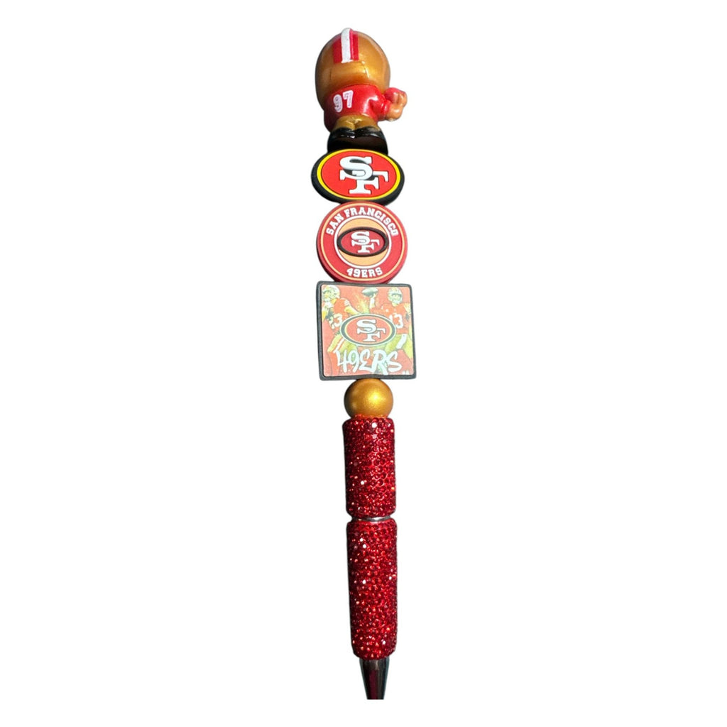 Kansas City Chiefs & San Francisco 49ers Themed Glitter Pens With Team Logos & Figurines