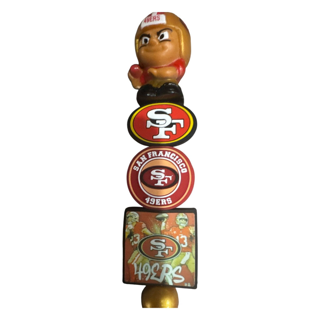 Kansas City Chiefs & San Francisco 49ers Themed Glitter Pens With Team Logos & Figurines