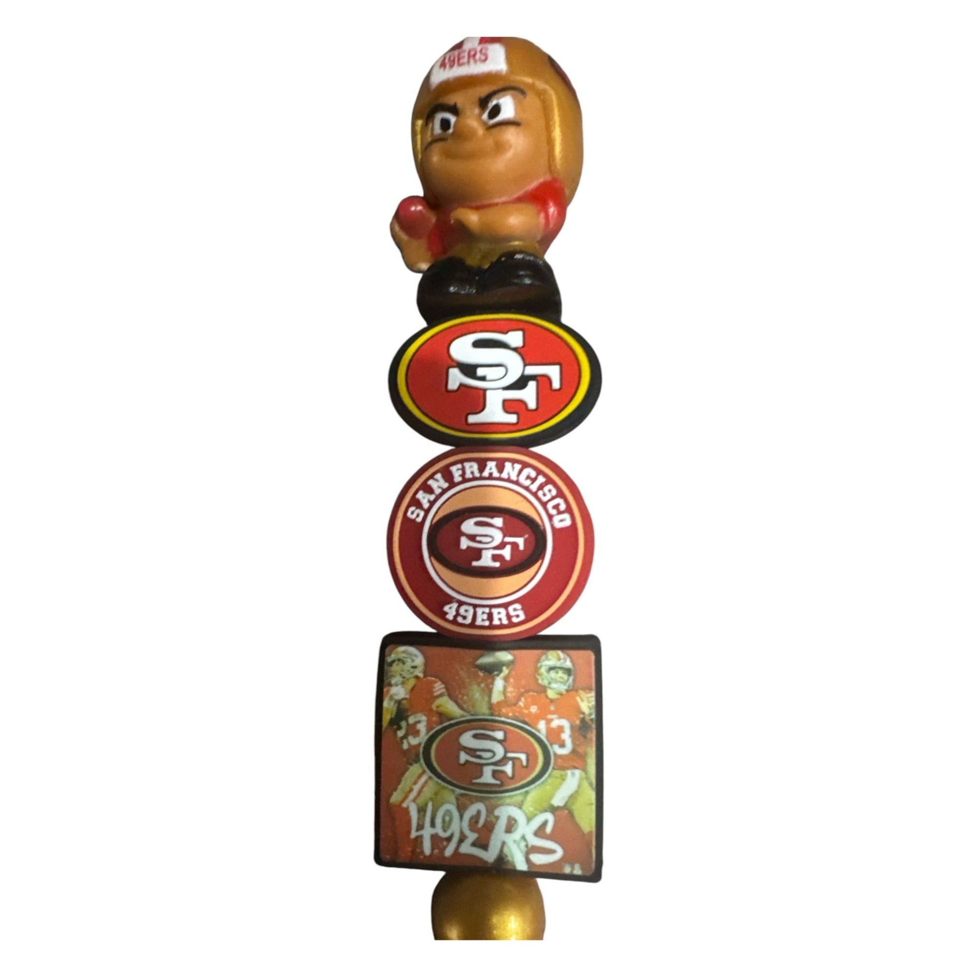 Kansas City Chiefs & San Francisco 49ers Themed Glitter Pens With Team Logos & Figurines