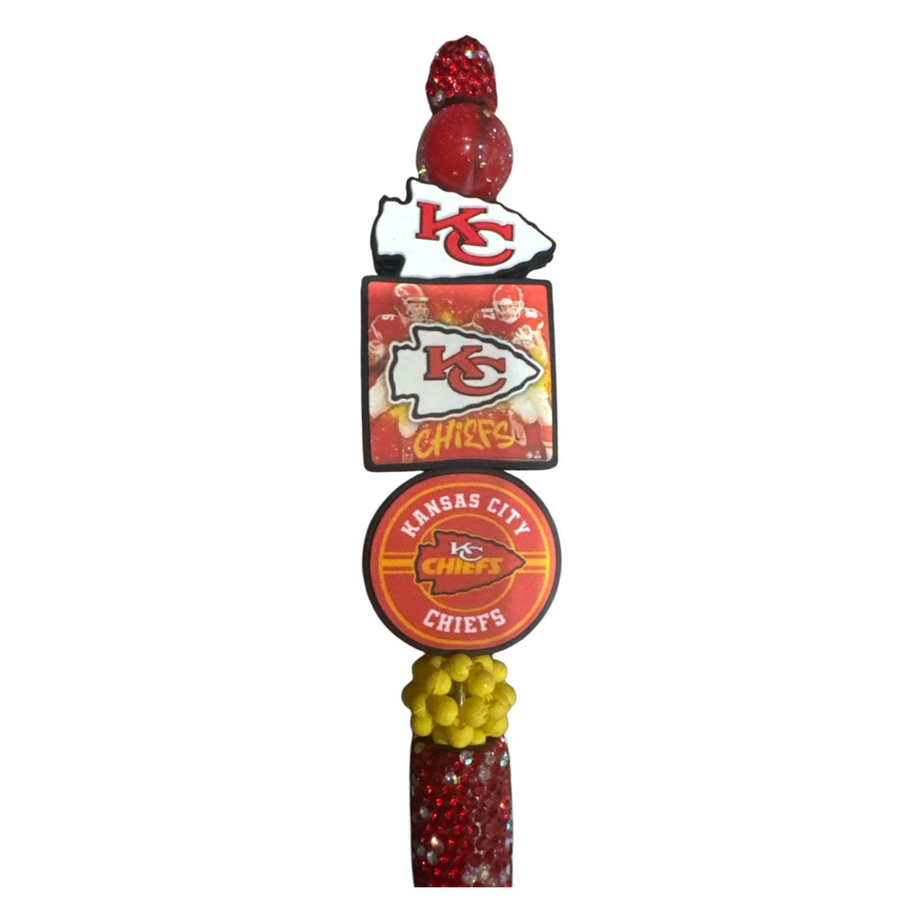 Kansas City Chiefs & San Francisco 49ers Themed Glitter Pens With Team Logos & Figurines