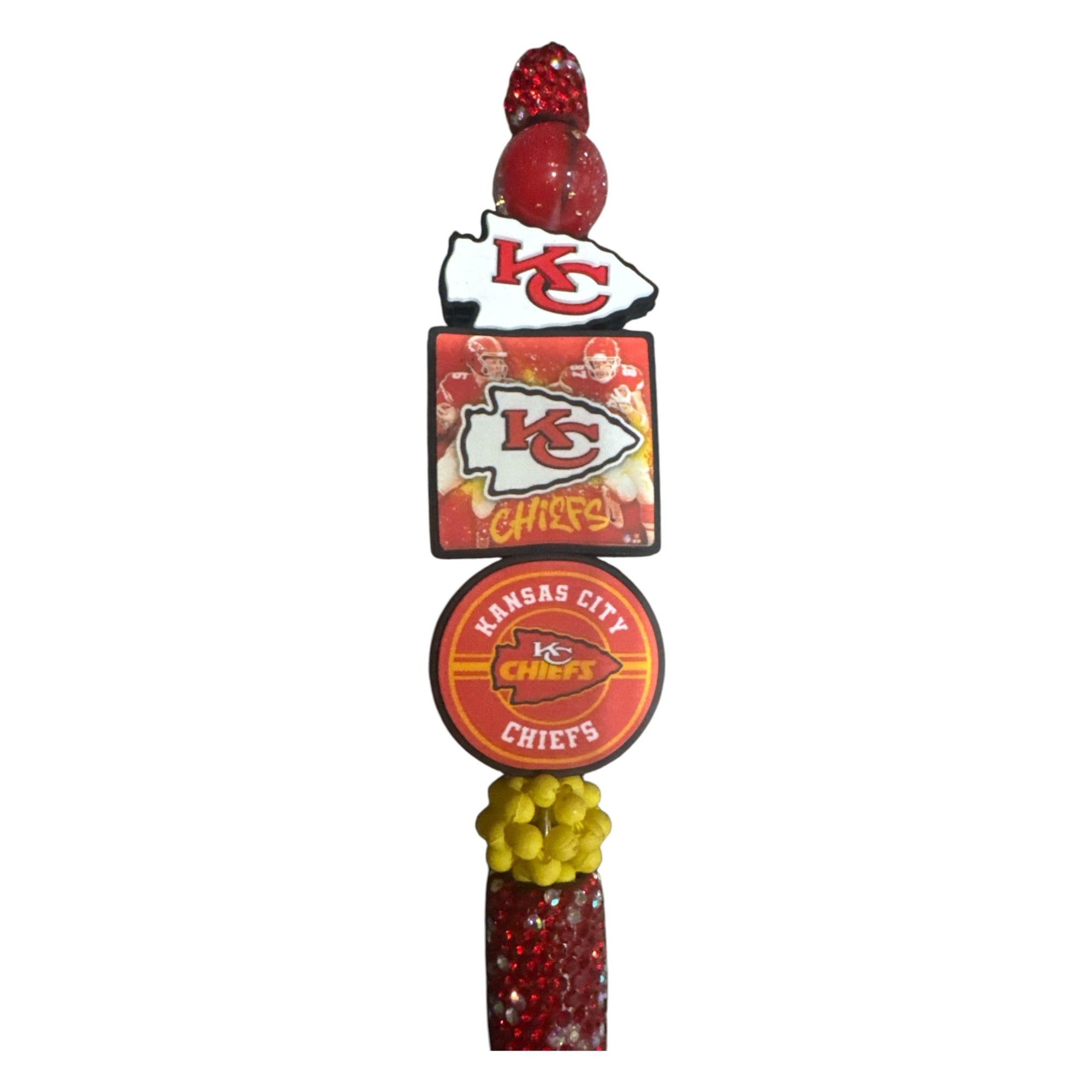 Kansas City Chiefs & San Francisco 49ers Themed Glitter Pens With Team Logos & Figurines